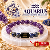 Aquarius Zodiac Bracelet β Kumbh Rashi Amethyst & Lapis Lazuli Crystal Bracelet