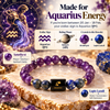 Aquarius Zodiac Bracelet β Kumbh Rashi Amethyst & Lapis Lazuli Crystal Bracelet