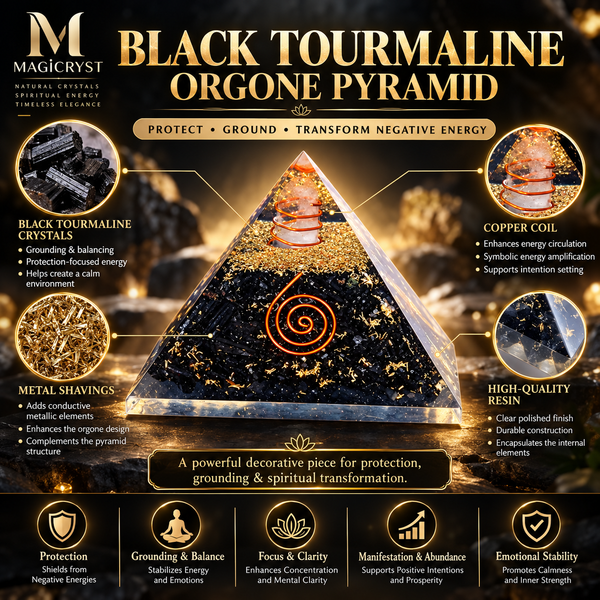 Black Tourmaline Pyramid – Protection, Grounding & Negative Energy Cleansing Crystal