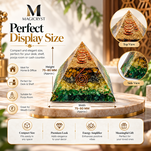 Money Magnet Pyramid – Wealth & Prosperity Crystal Pyramid | Abundance & Vaastu Decor