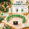Gemini Zodiac Bracelet β Mithun Rashi AAA Green Aventurine & Milky Quartz Crystal Bracelet