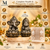 Pyrite Ganesha & Laxmi with Vyapar Vriddhi Yantra – Complete Wealth & Prosperity Combo