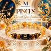 Pisces Zodiac Bracelet – Meen Rashi Citrine & Tiger Eye Crystal Bracelet