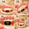 Taurus Zodiac BraceletVrishabh Rashi Carnelian & Rhodonite Crystal Bracelet