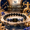 Sagittarius Zodiac Bracelet β Dhanu Rashi Black Obsidian & Lapis Lazuli Crystal Bracelet
