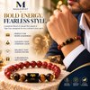 Aries Zodiac Bracelet – Red Jasper & Tiger Eye | Mesh Rashi Crystal Bracelet