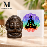 Combo- Pyrite Baby Ganesha with Selenite Charging Plate