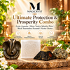 Combo -Ultimate Protection & Prosperity Combo – Pyrite GaneshaShree Yantra Selenite PlateBlack Tourmaline PyramidPyrite Cluster