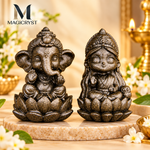 Pyrite Laxmi Ganesha Idol Set – Natural Pyrite Statue for Wealth, Prosperity & Auspicious Beginnings