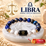 Libra Zodiac Bracelet – Tula Rashi Lapis Lazuli & Howlite Crystal Bracelet