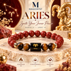 Aries Zodiac Bracelet – Red Jasper & Tiger Eye | Mesh Rashi Crystal Bracelet