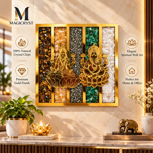 Laxmi Ganesh Dhan Yog Crystal Frame – Wealth, Prosperity & Success Crystal Frame