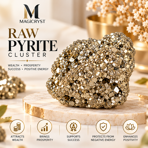 Pyrite Raw Cluster – Natural Pyrite Crystal for Wealth, Prosperity & Abundance