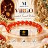 Virgo Zodiac Bracelet – Kanya Rashi Carnelian & Milky Quartz Crystal Bracelet