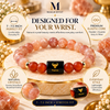 Taurus Zodiac Bracelet – Vrishabh Rashi Carnelian & Rhodonite Crystal Bracelet