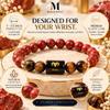 Aries Zodiac Bracelet – Red Jasper & Tiger Eye | Mesh Rashi Crystal Bracelet
