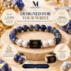 Libra Zodiac Bracelet – Tula Rashi Lapis Lazuli & Howlite Crystal Bracelet