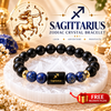 Sagittarius Zodiac Bracelet – Dhanu Rashi Black Obsidian & Lapis Lazuli Crystal Bracelet