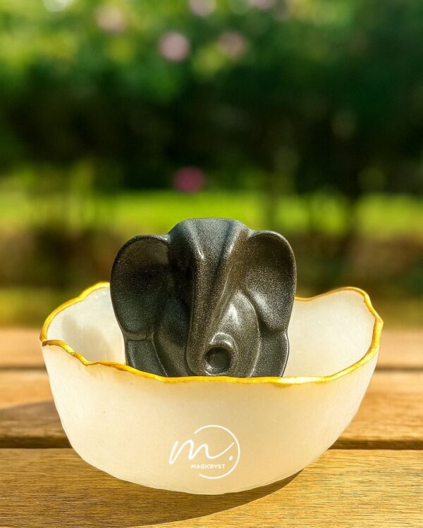 Pyrite Ganesha with Selenite Bowl – Attract Wealth, Positive Energy & Divine Prosperity
