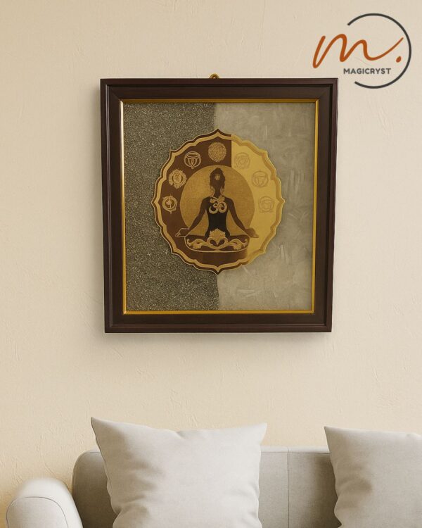 Seven Chakra Pyrite & Selenite Dust Frame