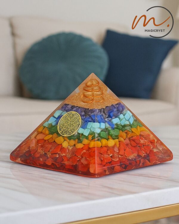 7 Chakra Orgonite Pyramid