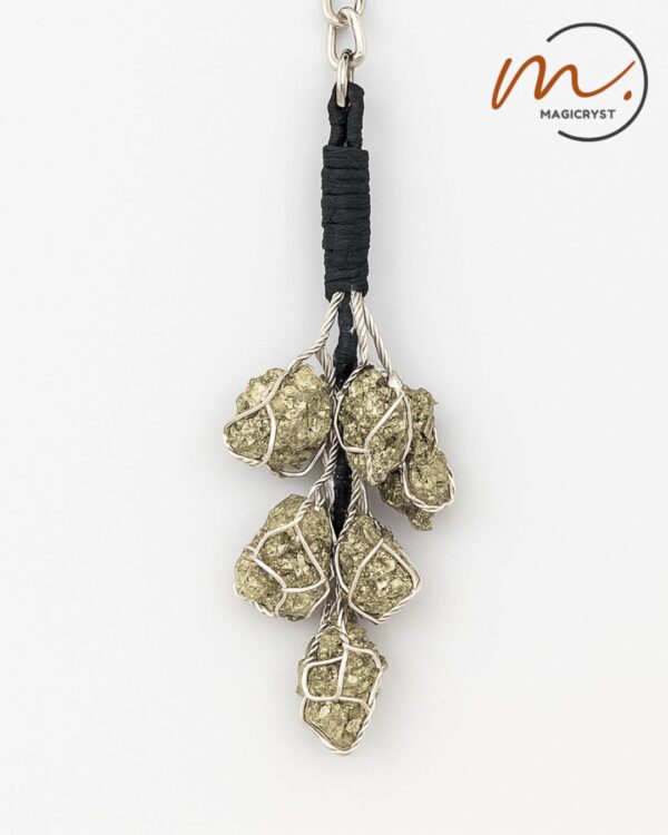 Raw Pyrite Stone Keychain