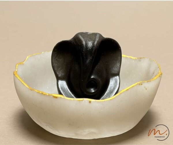 Pyrite Ganesha with Selenite Bowl