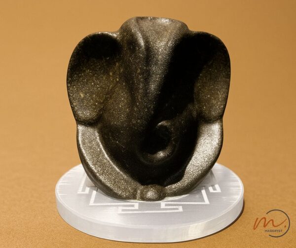 Pyrite Ganesha with Selenite Charging Coaster