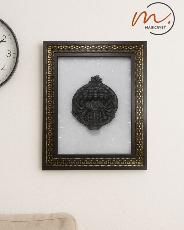Panchmukhi Hanuman Ji Pyrite Selenite 3D Frame