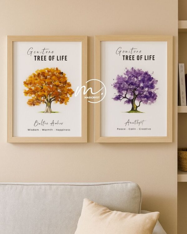 Amethyst Tree of Life + Citrine Tree of Life Combo – a Perfect Harmony of Peace, Prosperity, and Abundance.