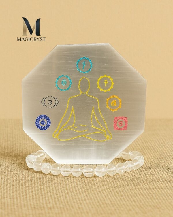 Seven Chakra Selenite Charging Plate