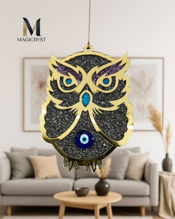 Pyrite Chips With Evil Eye Owl