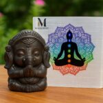 Pyrite Baby Ganesha with Selenite Charging Plate - Welcome the Blessings of Wisdom & Wealth