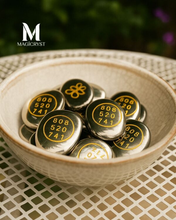 Pyrite Engraved Zibu Coin- 2 Nos – Abundance, Protection & Divine Energy