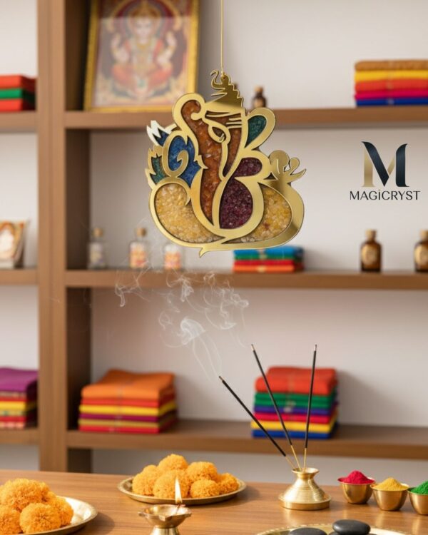 Seven Chakra Ganpati Bappa Hanger - Bless Your Space with Divine Energy & Chakra Healing