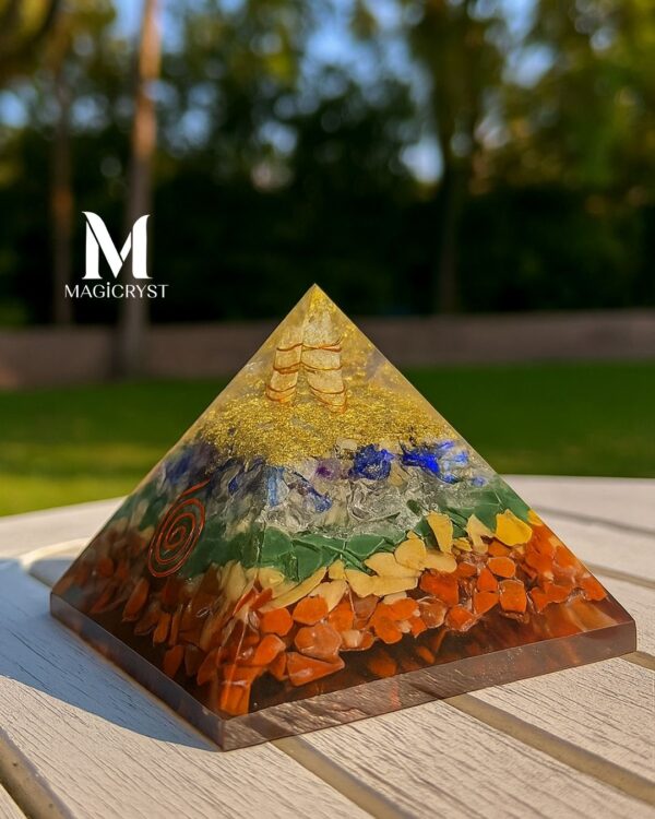 7 Chakra Orgonite Pyramid – Balance Your Energy, Amplify Your Power